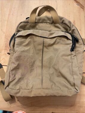 Kipling Khaki Canvas Small Backpack